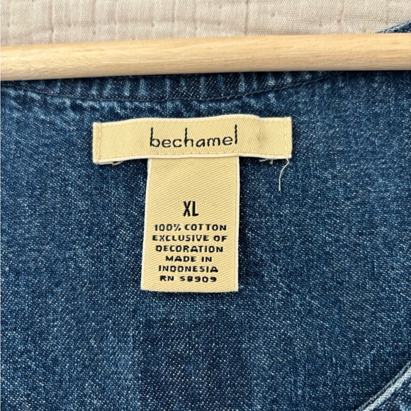 Bechamel  Embroidered Denim Sleeveless Maxi Jumper Birdhouse Cats Cottagecore XL - Picture 9 of 10